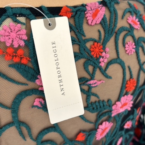 Anthropologie Moulinette Soeurs Floral Embroidered Mesh Tunic Dress - Picture 7 of 9